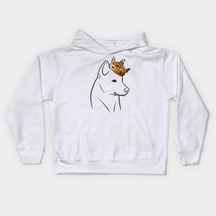 Jindo Dog King Queen Wearing Crown Kids Hoodie